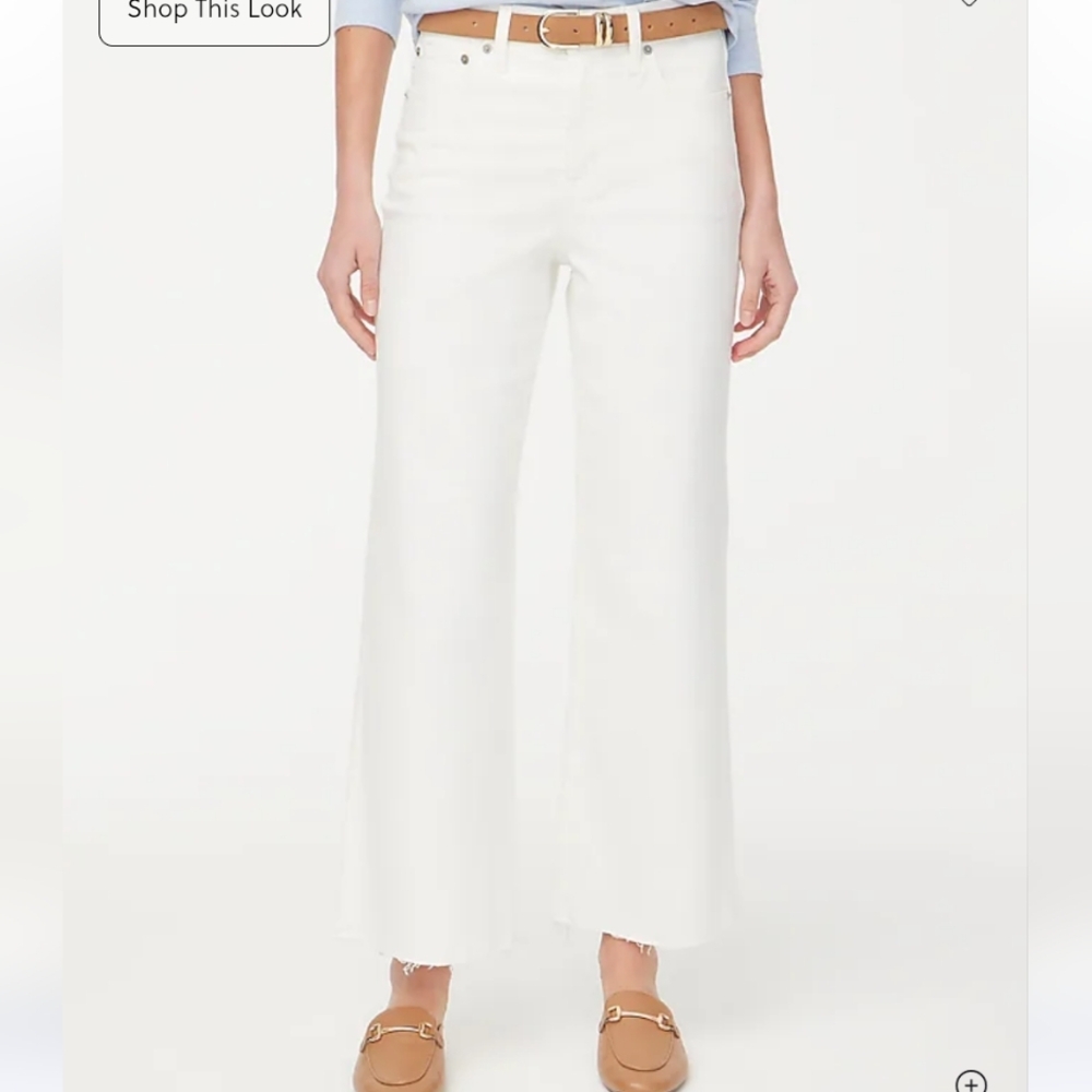 J Crew Factory Wide-leg crop jean in all-day stretch BR051 Sz 30 White